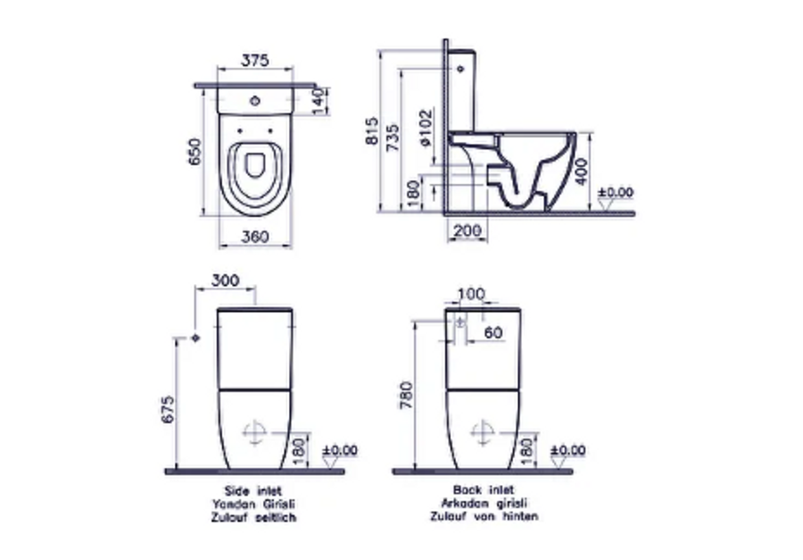 Vitra Sento Close-coupled Wc - 65 Cm