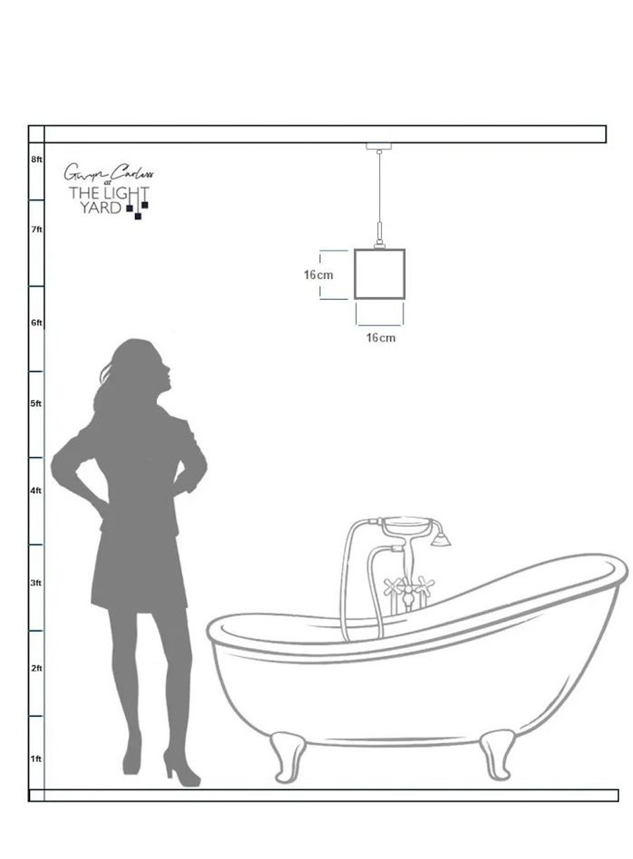 Thelightyard Classic Ribbed Glass Bathroom Pendant Light