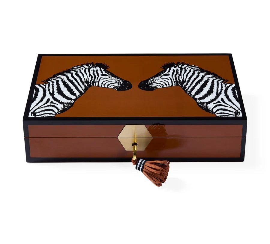 Jonathan Adler Zebra Lacquer Jewelry Box