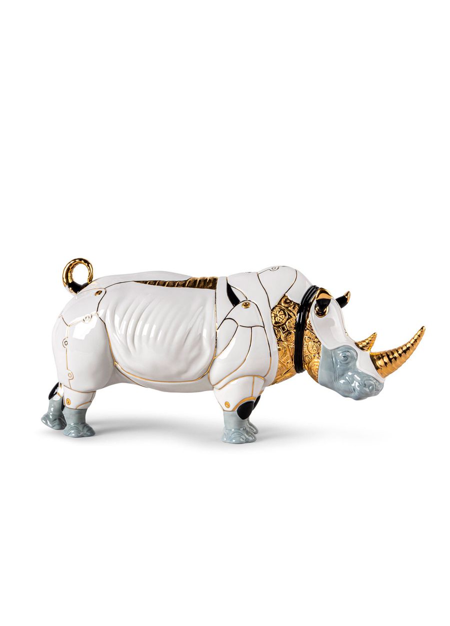 Lladro Rhino Cyborg Sculpture