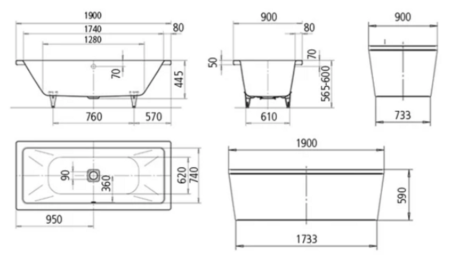 Kaldewei Conoduo Freestanding Bathtub Mod.734-7