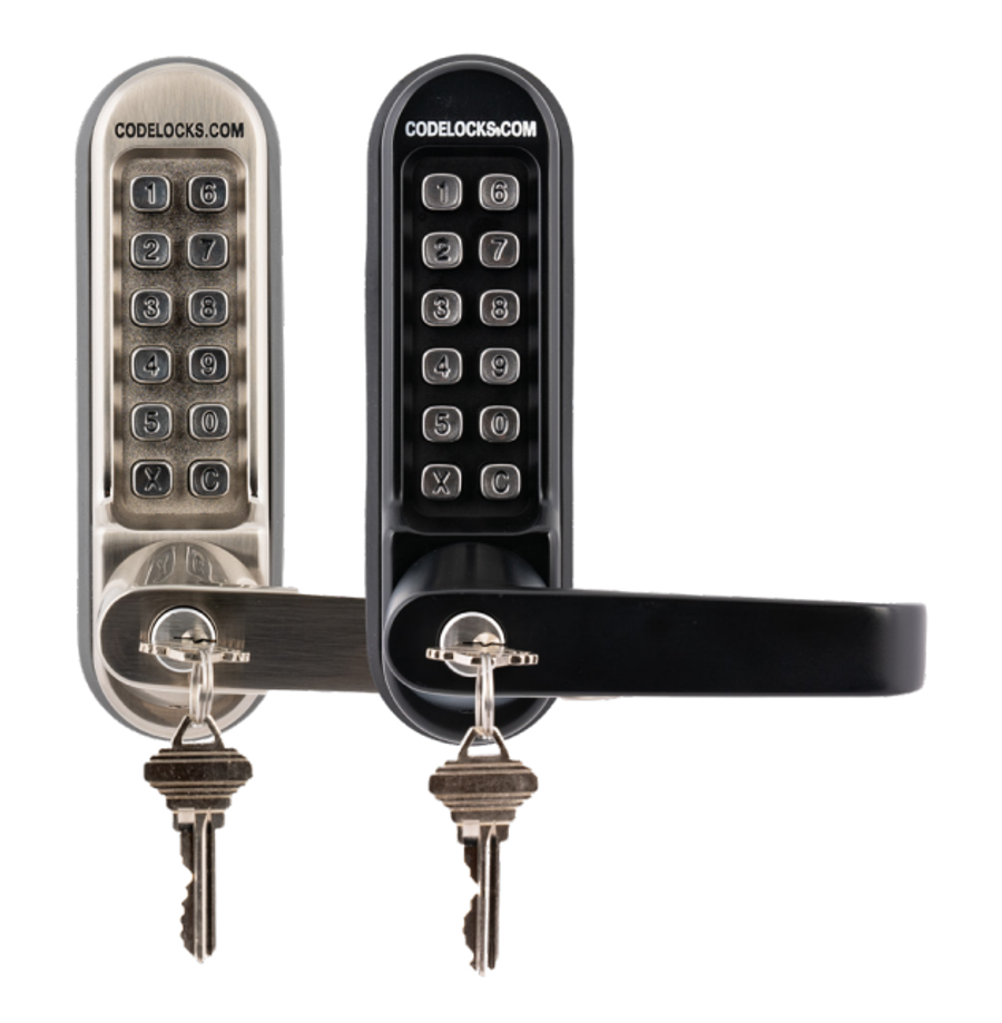 Codelocks CL510 & CL515 Tubular Latch with Key Override Door Lock