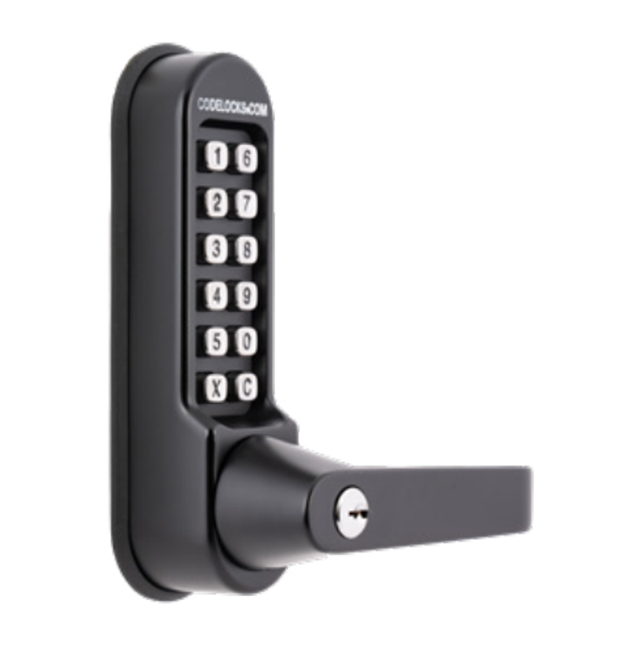 Codelocks CL510 & CL515 Tubular Latch with Key Override Door Lock