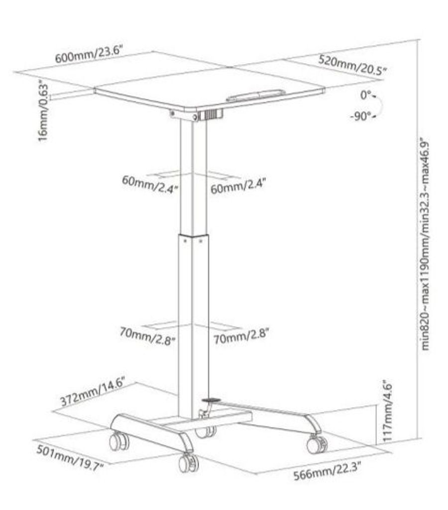 Posturite Portable Height Adjustable Desk V2
