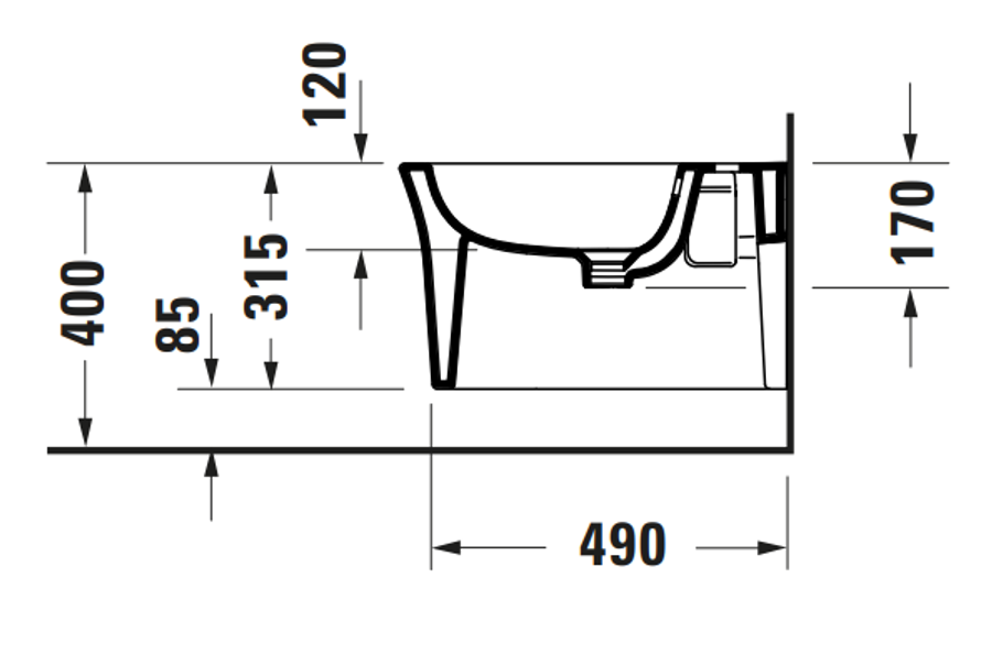 Duravit White Tulip Wall-mounted Bidet