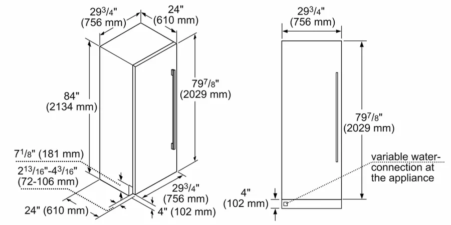 Thermador Freedom® Built-in Freezer Column 30'' Panel Ready