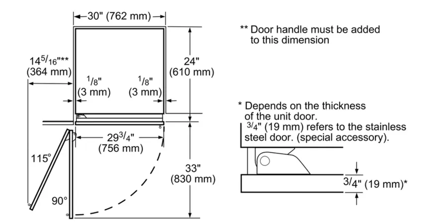 Thermador Freedom® Built-in Freezer Column 30'' Panel Ready