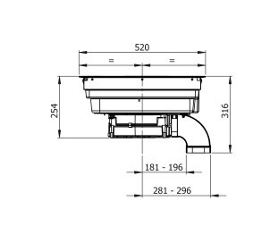 Galvamet Perfecto 60-80 Glossy Black Venting Hob