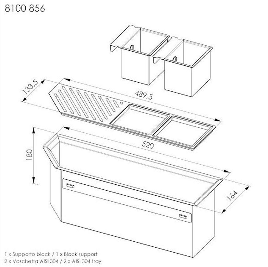 Fosterspa Diade Equipped Troughs Gun Metal Fumè