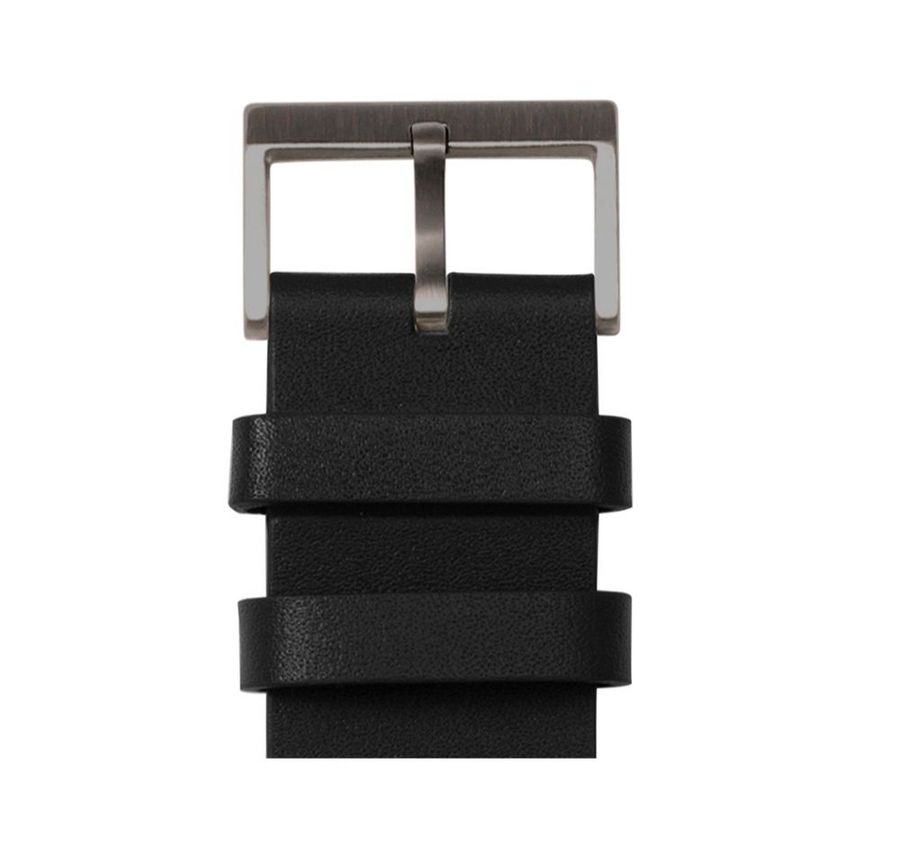 Leff Amsterdam Tube Watch T40 Brass/Black Case Black Leather Strap