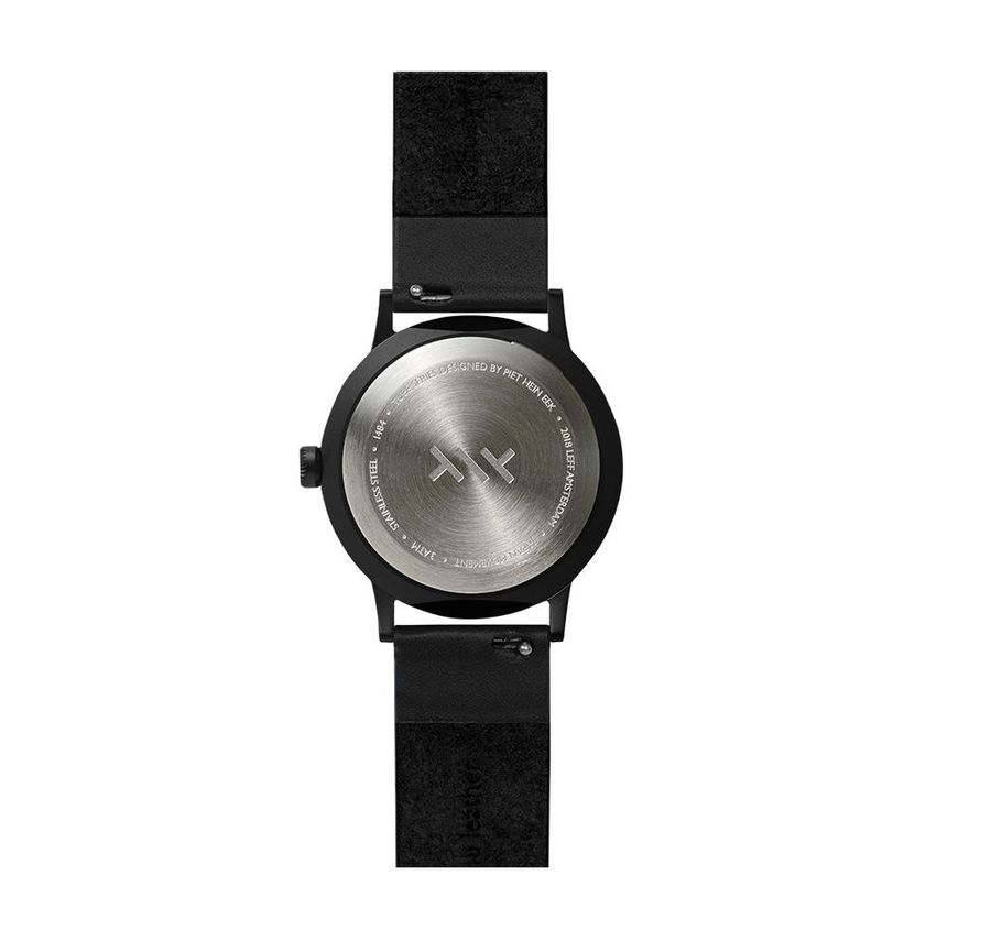 Leff Amsterdam Tube Watch T32 Black / Black Leather Strap