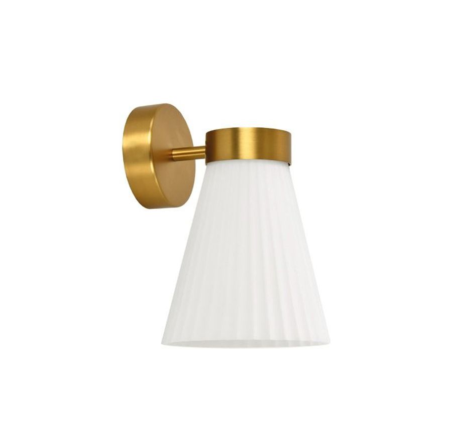 Rossinigroup Bea – Gold Wall Lamp/Plisse Satin