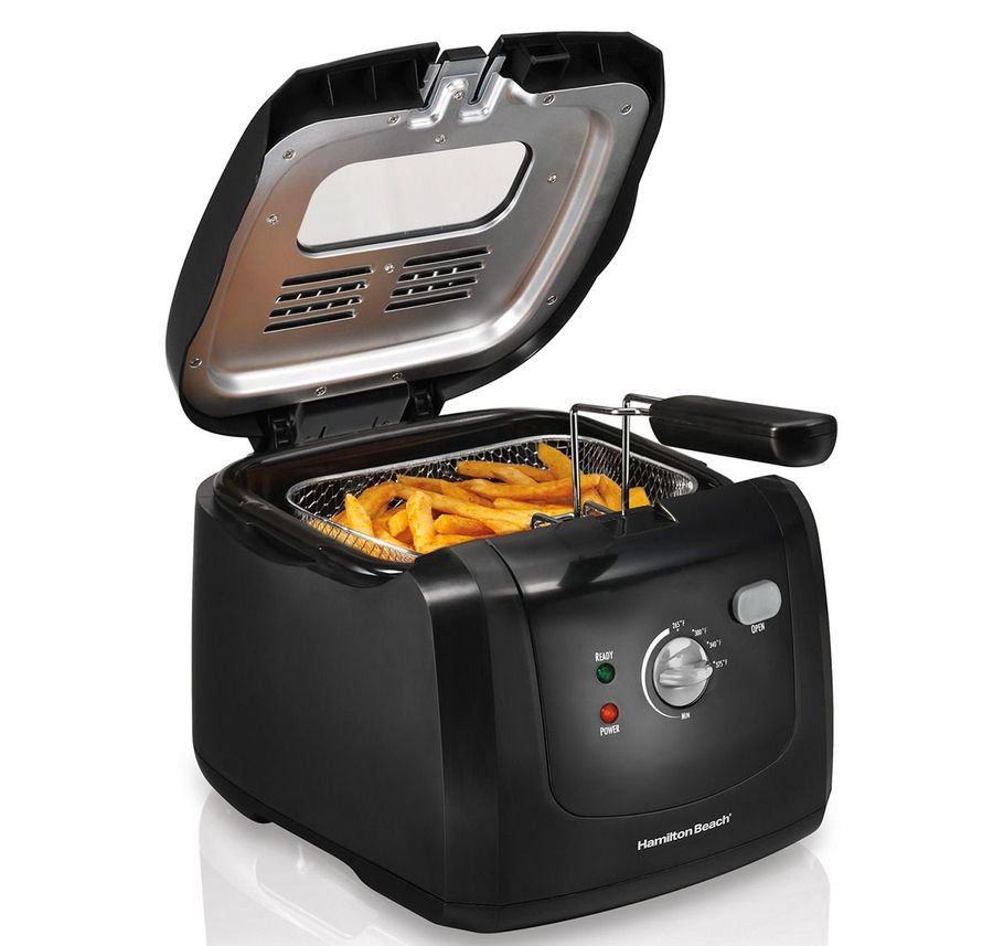 Hamilton Beach Cool-Touch Deep Fryer, 2 Liters/8 Cup Oil Capacity with Basket Hooks