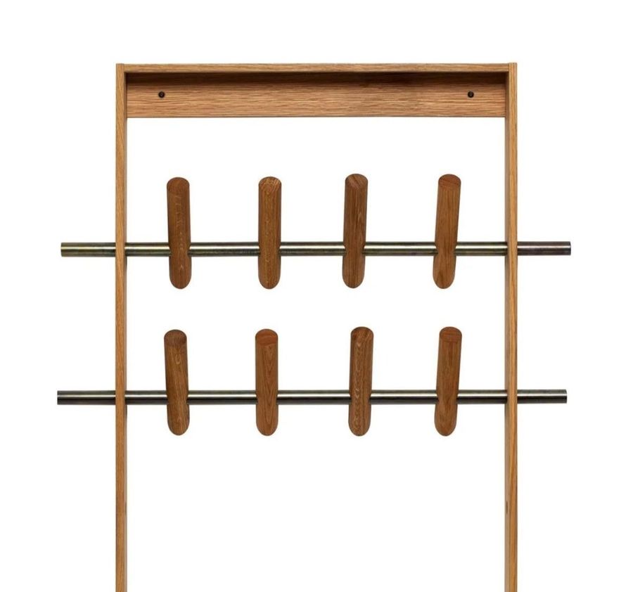We Do Wood Coat Frame - Smoked Oak & Brass