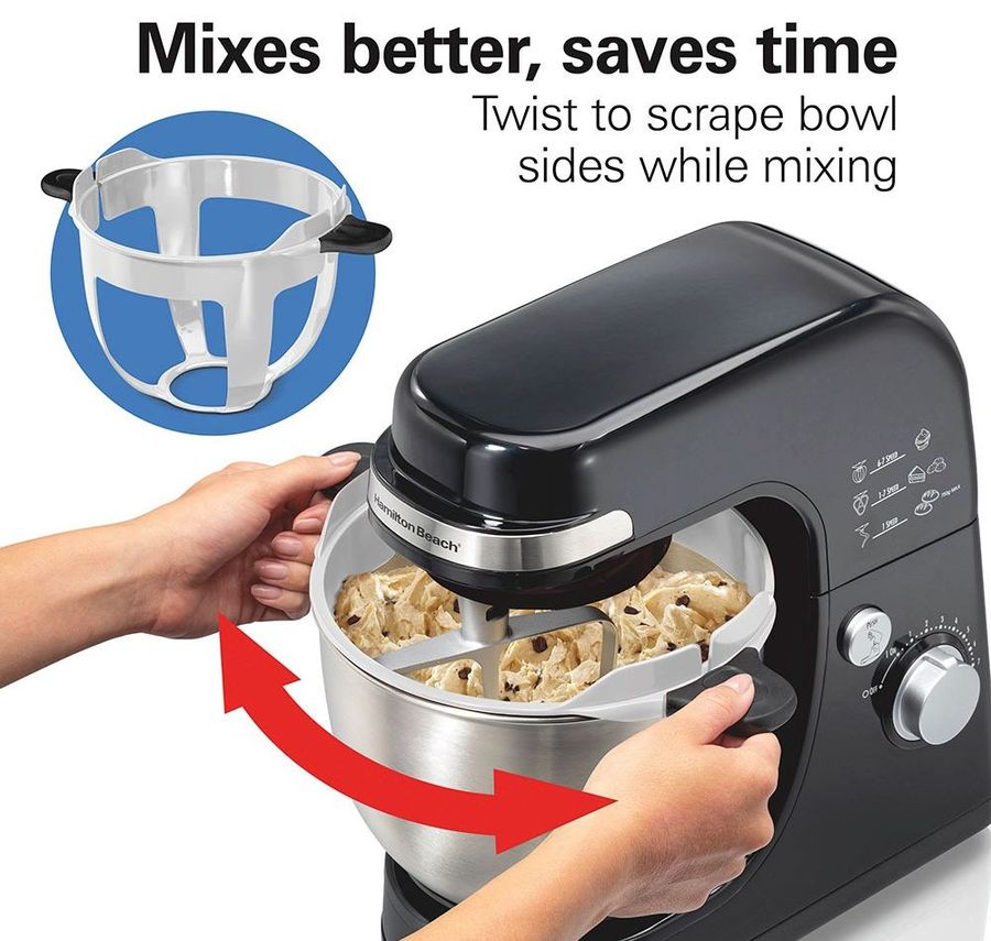 Hamilton Beach 7 Speed Stack & Scrape™ Stand Mixer Black