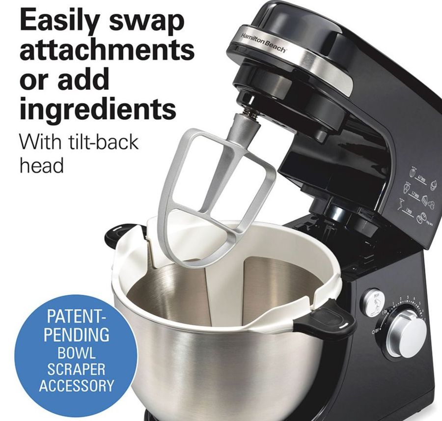 Hamilton Beach 7 Speed Stack & Scrape™ Stand Mixer Black