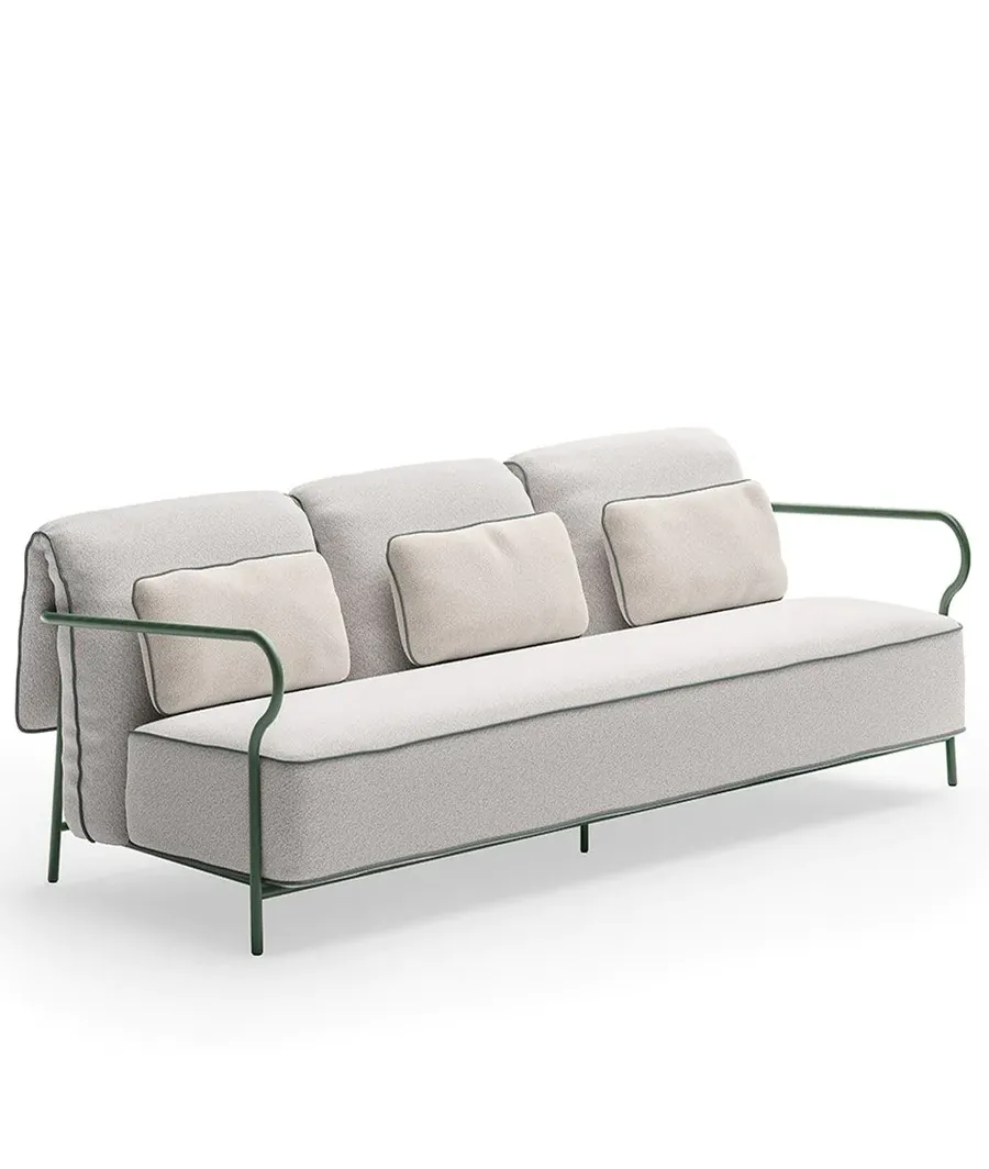 Unopiu Salò 3-seater Sofa With Seat And Backrest Cushion