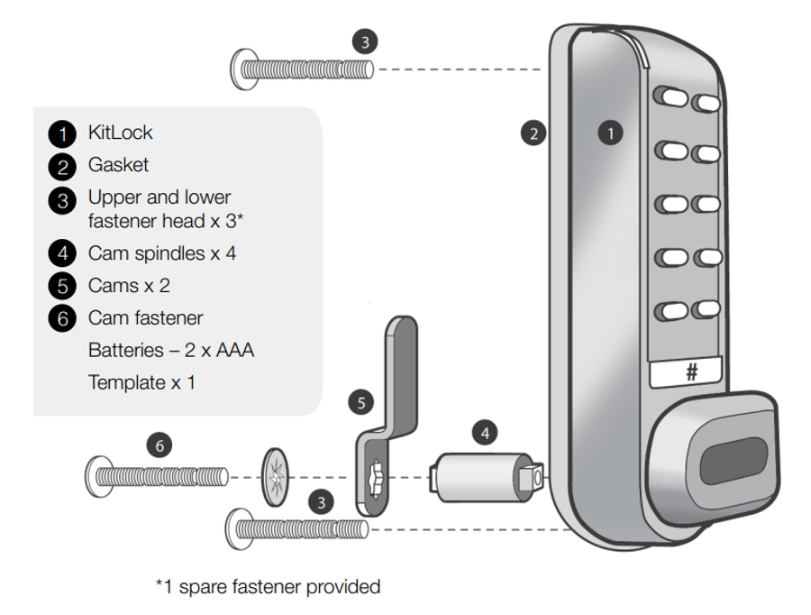 Codelocks KL1200 Kitlock Locker Lock