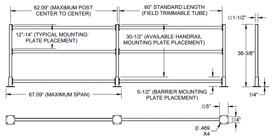 EZ Access Railway® Modular Handrail System