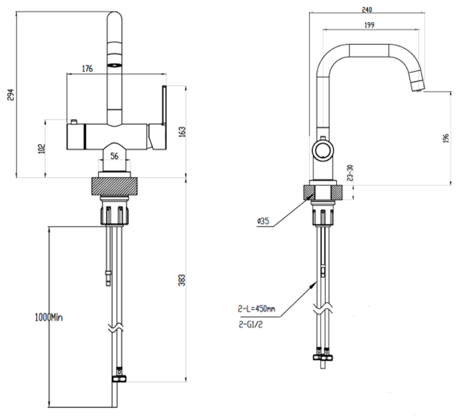 Triflow 3 in 1 Boiling Tap | Black
