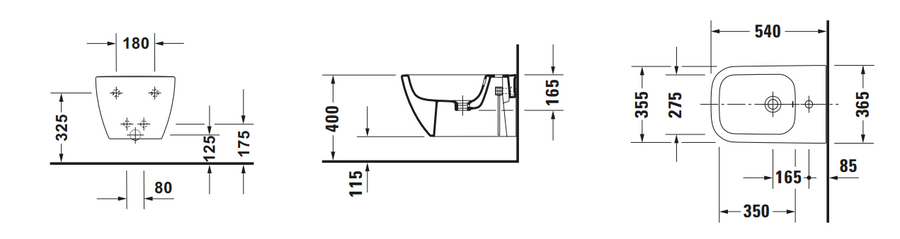 Duravit Happy D.2 Wall-mounted Bidet