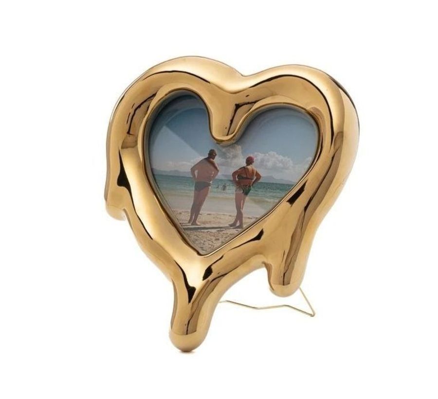 Seletti Melted Heart Gold Photo Frame