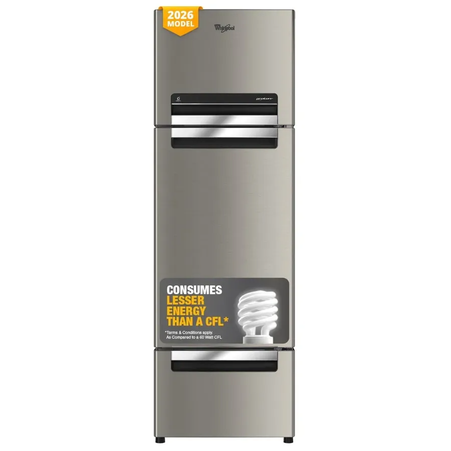 Whirlpool Protton 215l Frost Free Three Door Refrigerator - Radiant Steel