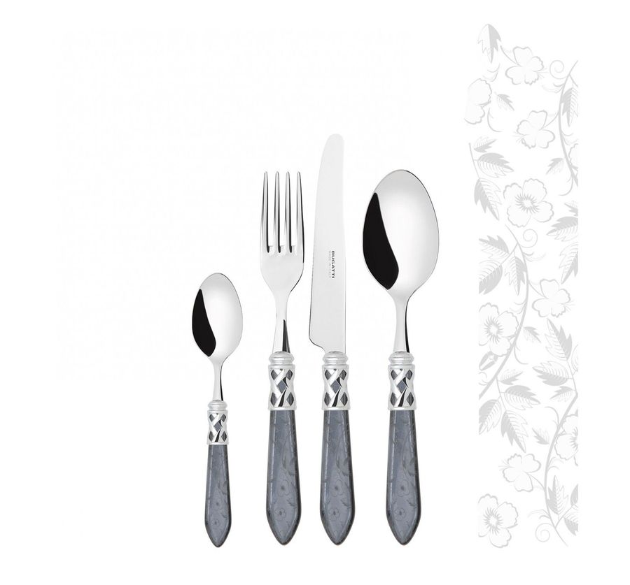 Bugatti Aladdin Chromed Ring Ramage Decorated Colour Cutlery Set