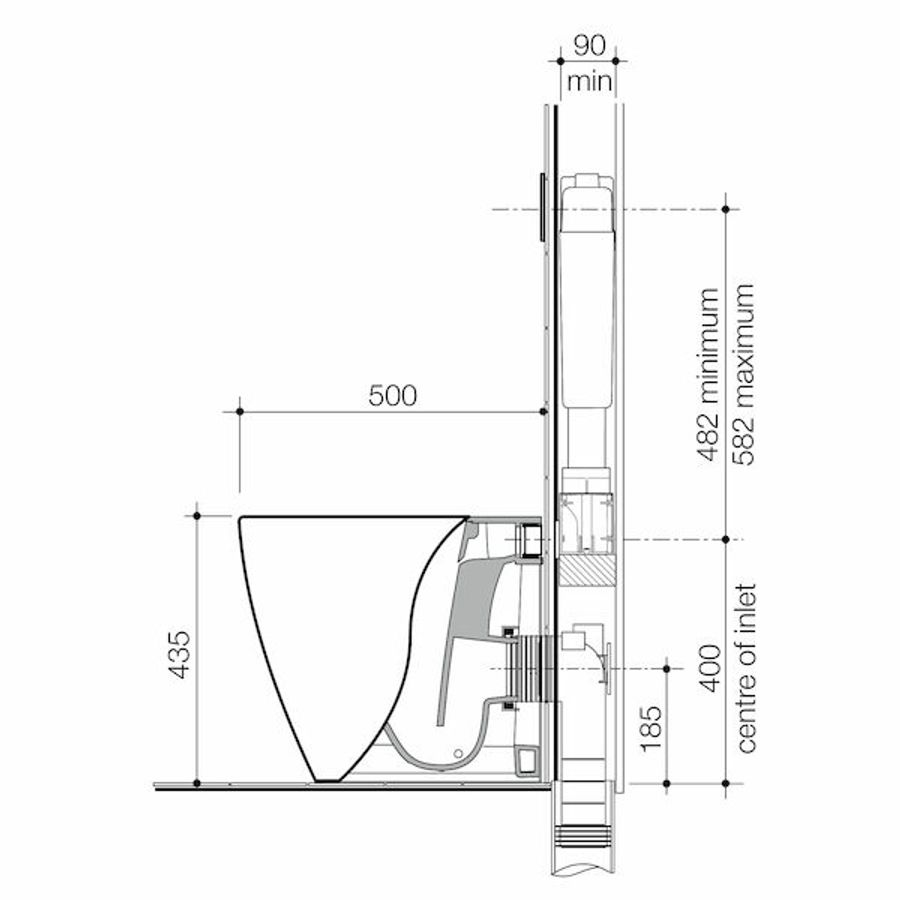 Caroma Urbane® II Cleanflush® Compact Invisi Series II® Wall Faced Toilet Suite