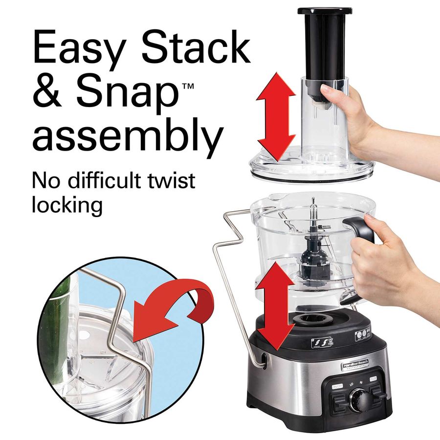 Hamilton Beach® Professional Spiralizing Stack & Snap™ Food Processor, 12 Cup, 70815