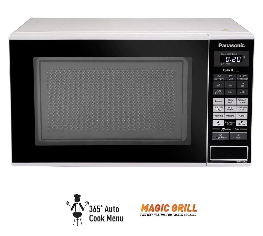 Panasonic 20l Grill Microwave Oven (Nn-gt221wfdg, White, Power Grill)
