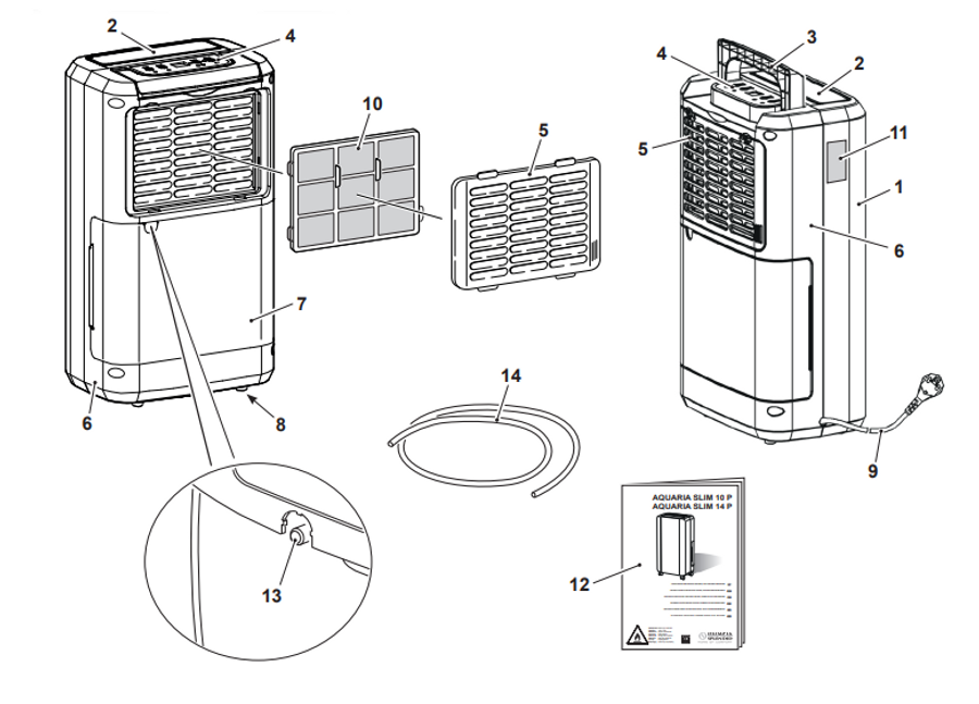 Olimpia Splendid Aquaria Slim 14 P Dehumidifier