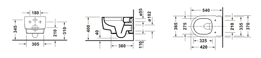 Duravit Balcoon Wall-mounted Toilet Rimless