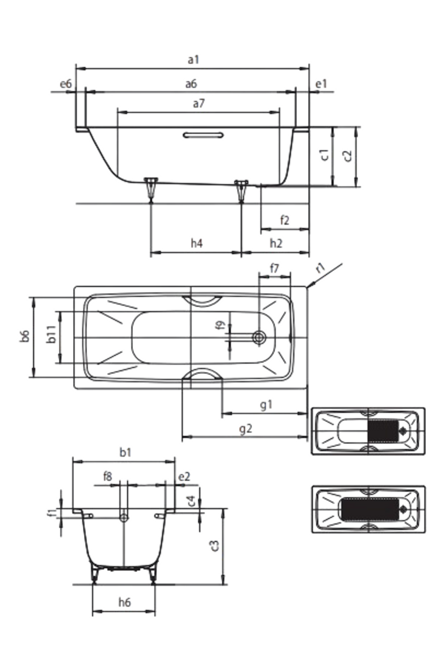 Kaldewei Cayono Star Mod.753 (1500x700 mm) Bathtub