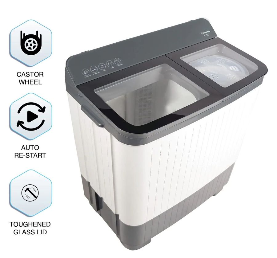Panasonic 10 Kg 5 Star Semi-automatic Glass Lid Top Loading Washing Machine