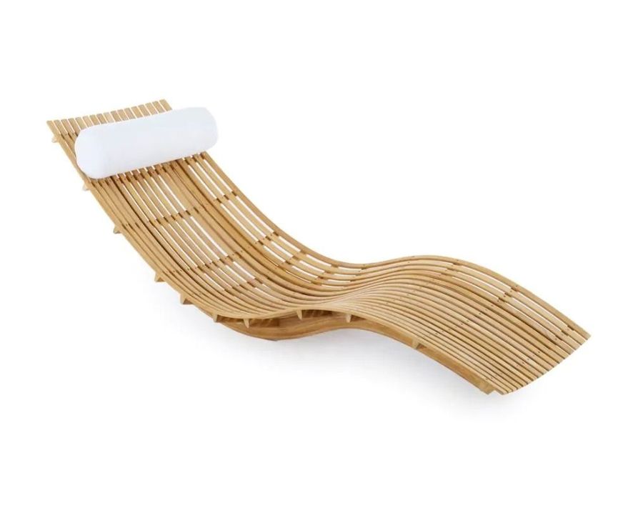 Unopiu Swing Stacking Chaise Longue In Teak