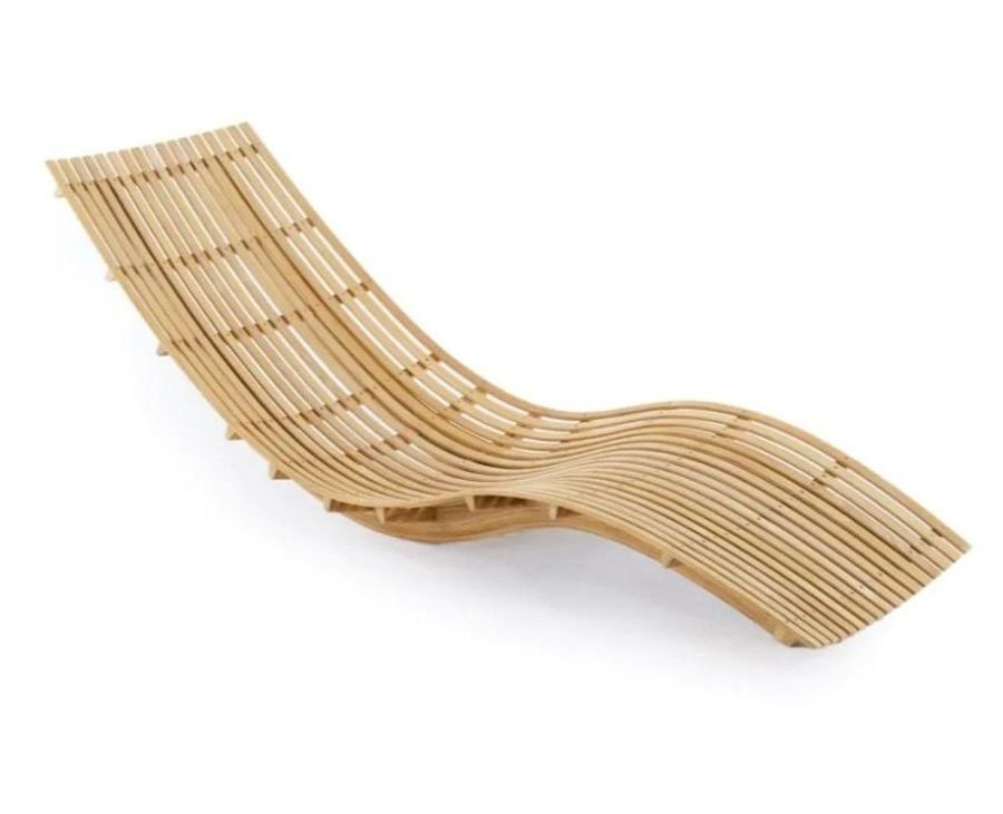 Unopiu Swing Stacking Chaise Longue In Teak