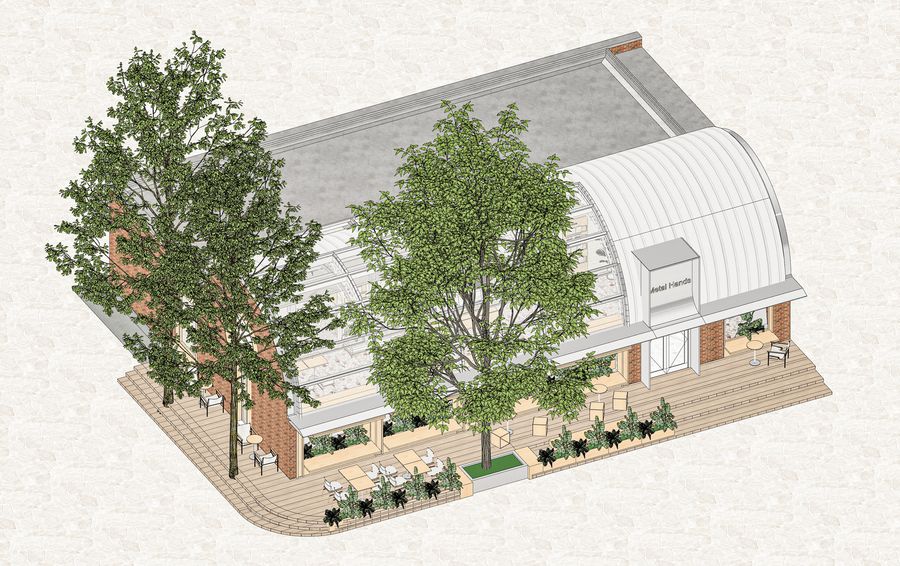 Renovation Design For The Metal Hands Coffee Youyi Store Garden Branch