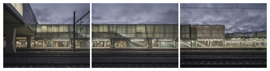 Train Station And Footbridge